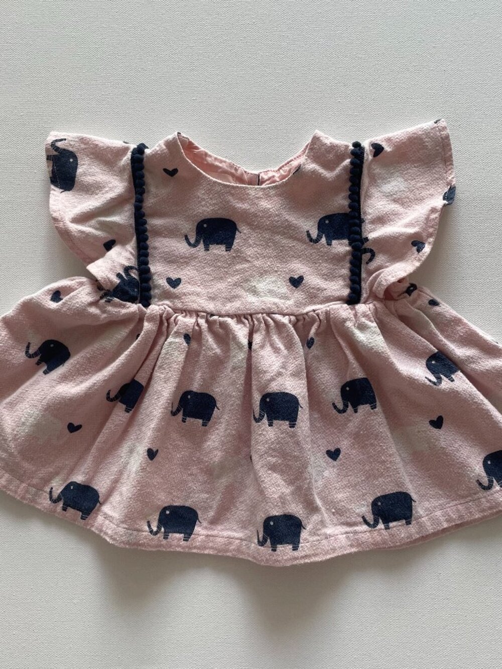 Pastourelle by Pippa & Julie Elephant Print Flutter Sleeve Dress | 12M 🐘💗